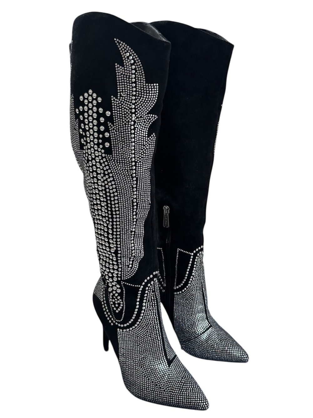 Cape Robbin Olkley Rhinestone Cowboy Knee High Stiletto Boots 5.5